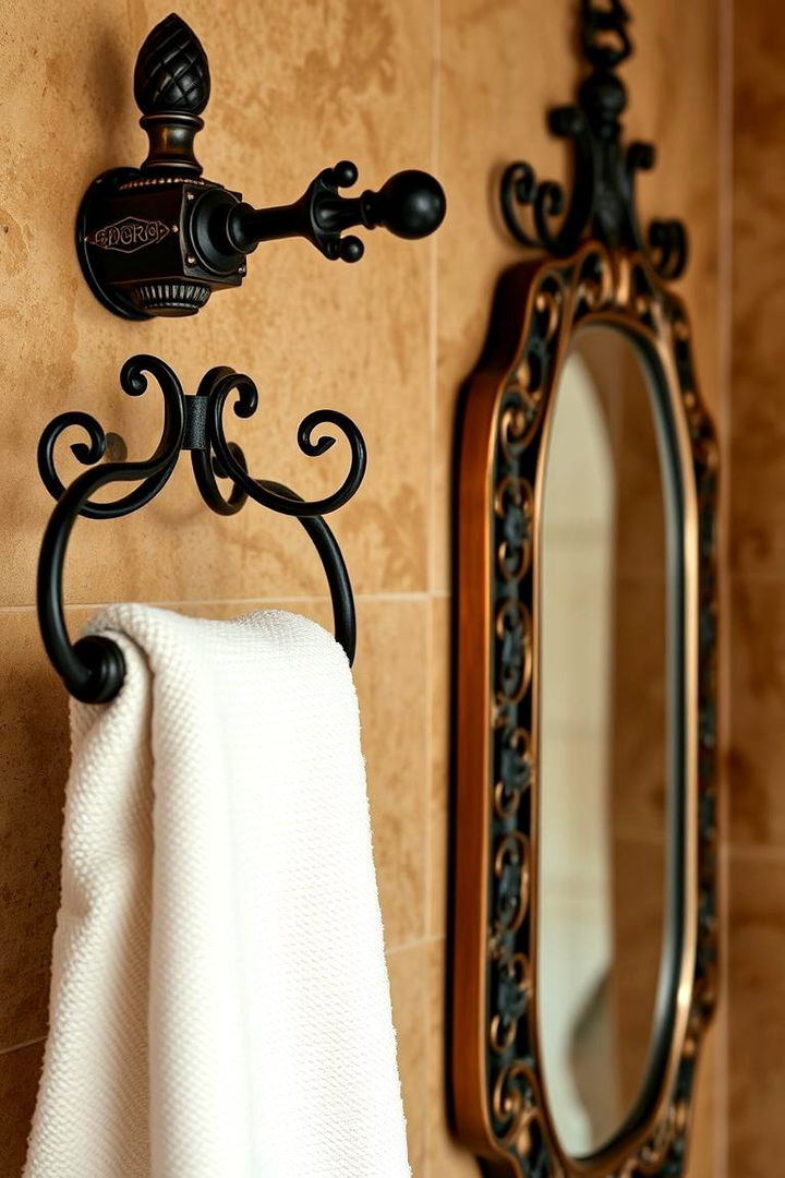 Wrought Iron Fixtures for Authenticity - 22 Spanish Style Bathroom Ideas