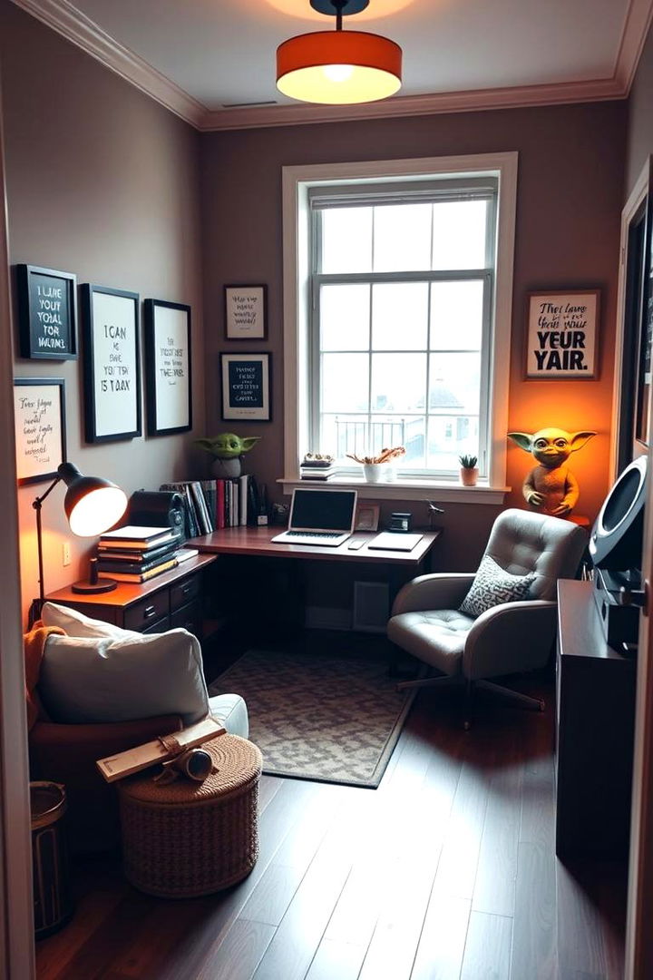 Yodas Wisdom Study Nook - 22 Star Wars Man Cave Ideas