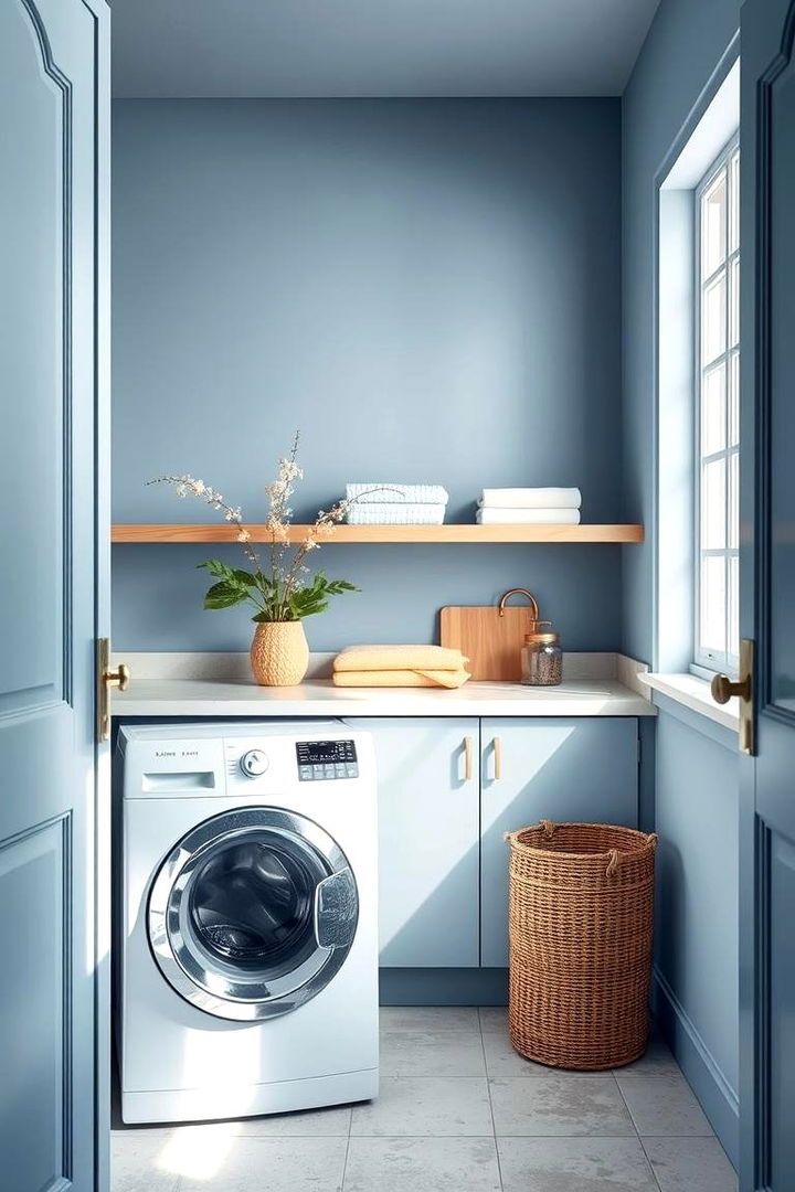 Zen Blue Oasis - 22 Blue Laundry Room Ideas