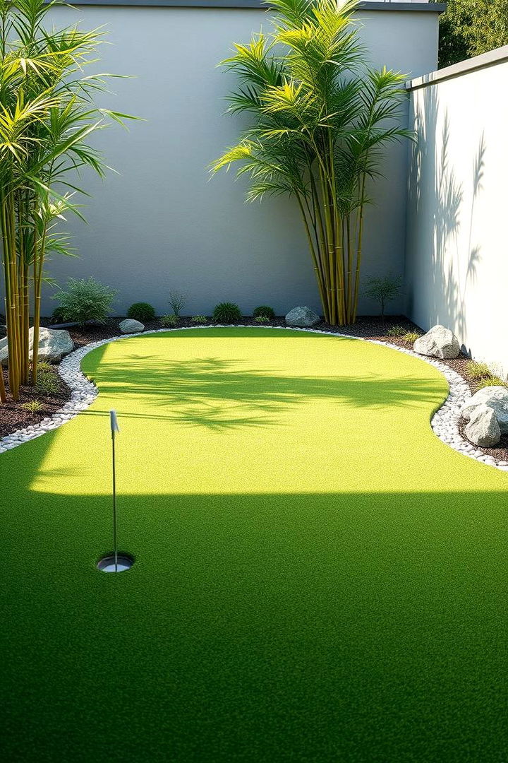 Zen Garden Inspired Putting Green - 22 Backyard Putting Green Ideas