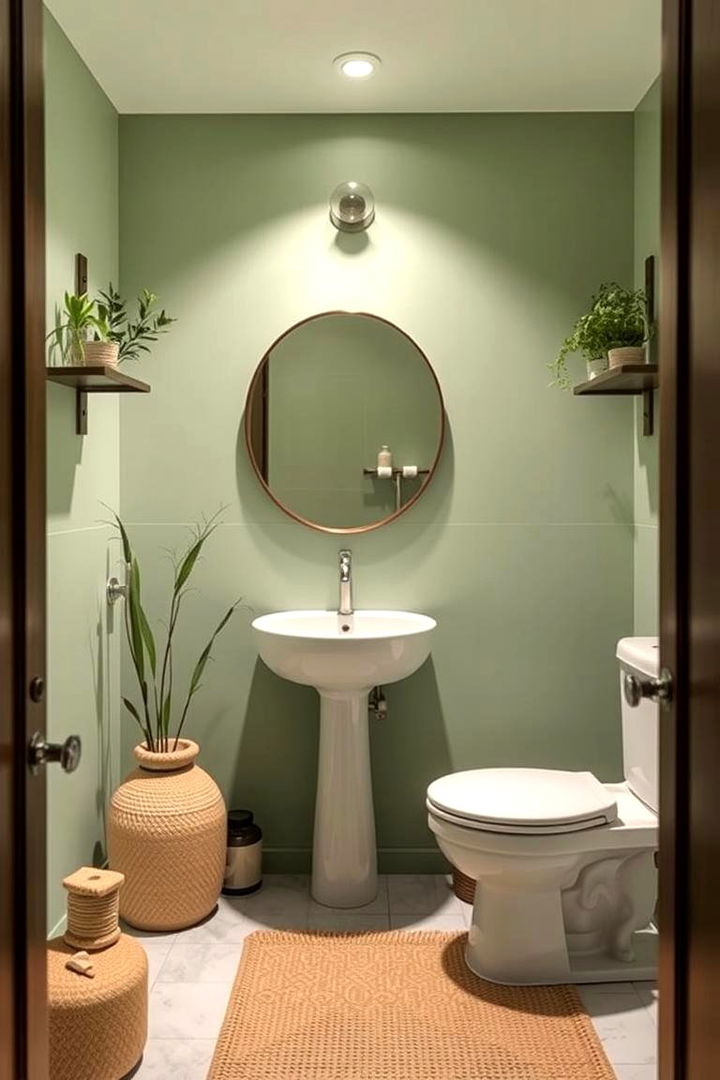 Zen Green Ambience - 22 Green Powder Room Ideas