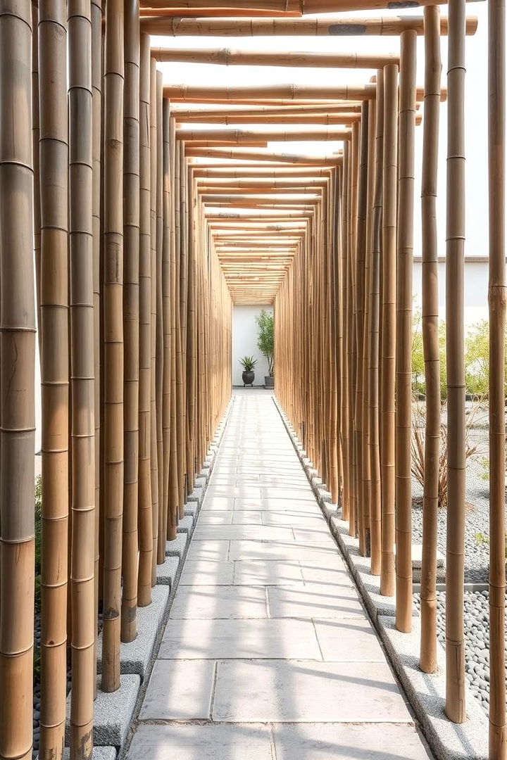 Zen Inspired Bamboo Walkway - 22 Sloped Walkway Ideas