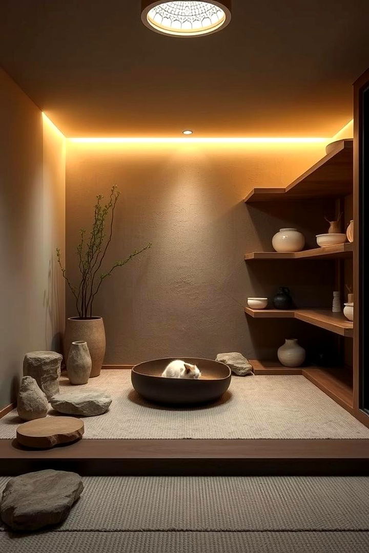 Zen Inspired Cat Oasis - 22 Cat Room Ideas