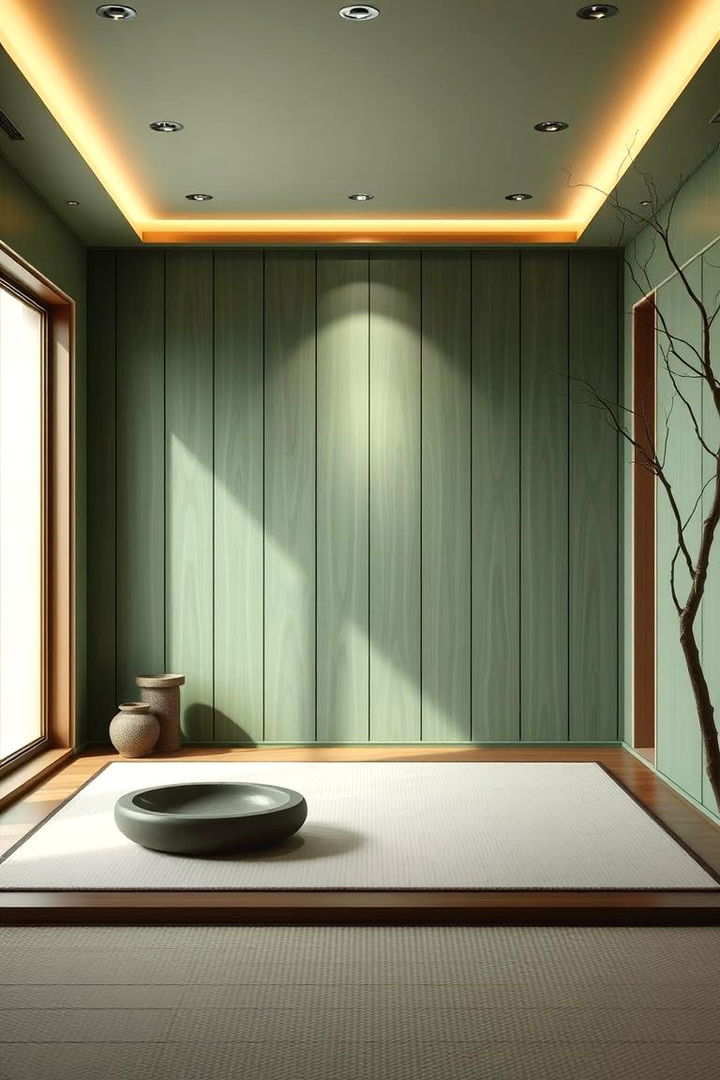 Zen Inspired Green Haven - 22 Green Panelling Bedroom Ideas