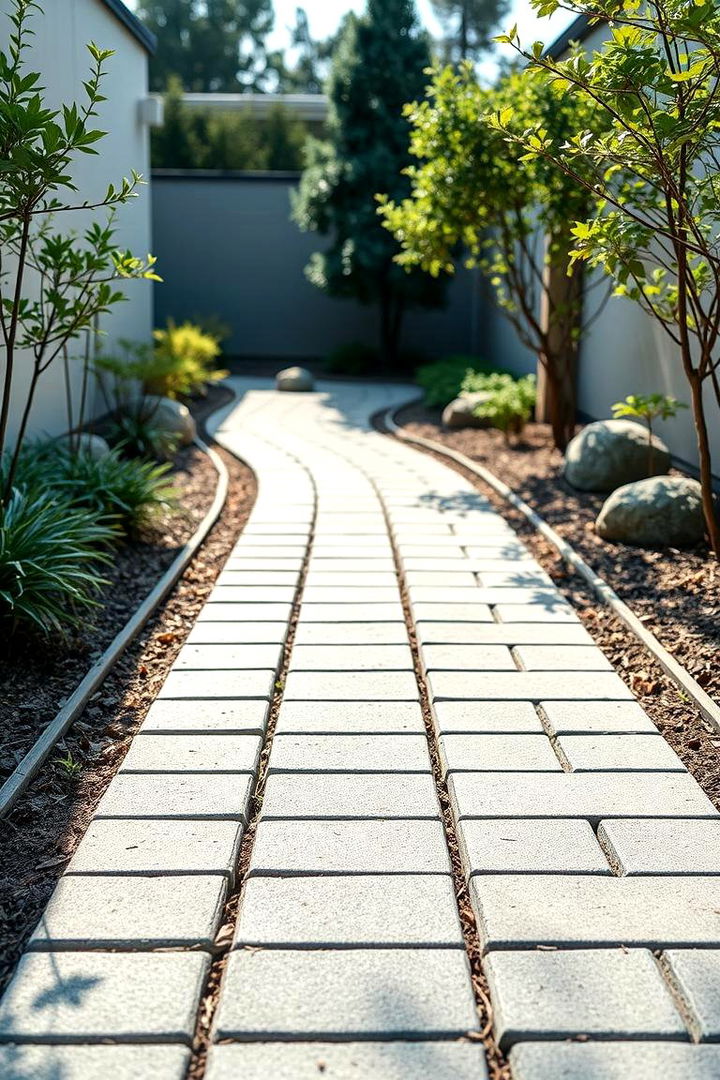 Zen Inspired Paver Garden Path - 22 Grey Paver Walkway Ideas