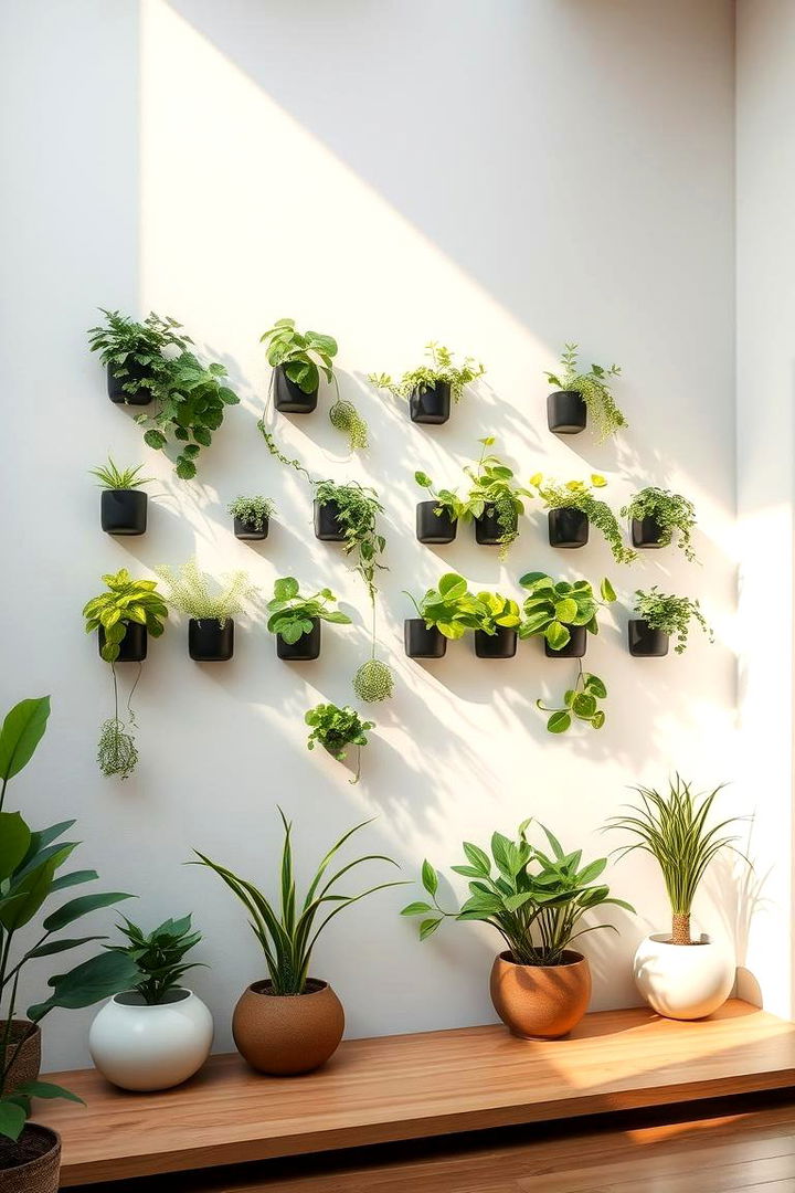 Zen Inspired Plant Wall - 22 Indoor Plant Wall Ideas