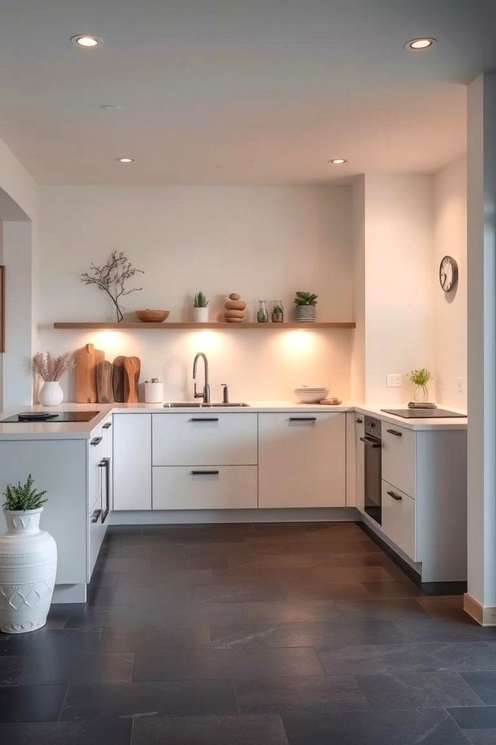 Zen Inspired Slate Floor Kitchen - 22 Kitchens With Slate Floors