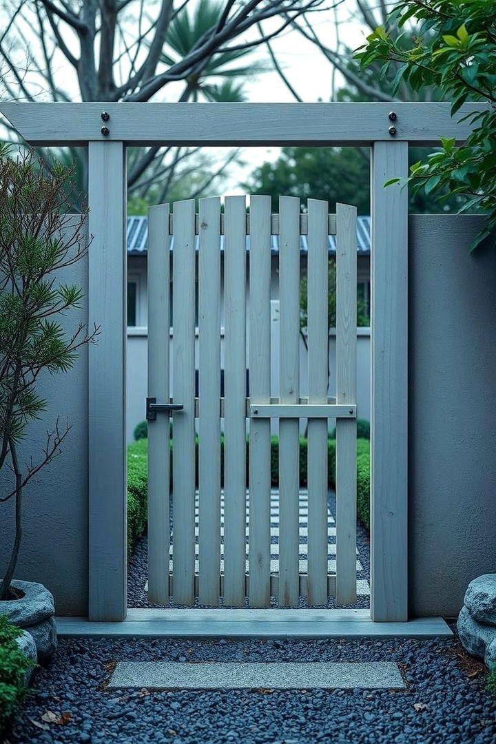 Zen Minimalist Garden Gate - 22 Japanese Garden Gate Design Ideas