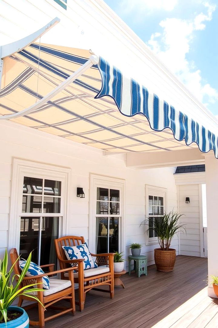 Zipline Fabric Awning - 22 Front Porch Awning Ideas