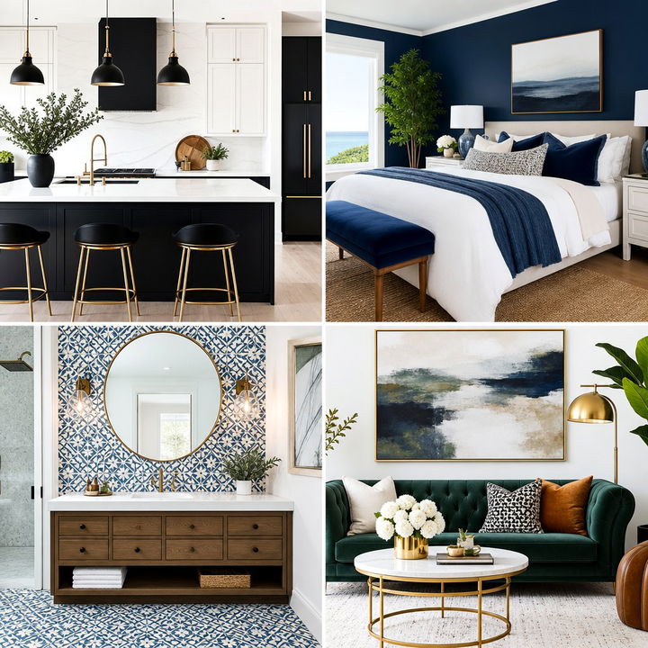 22 Black & Blue Bathroom Ideas: Coastal or Modern Chic