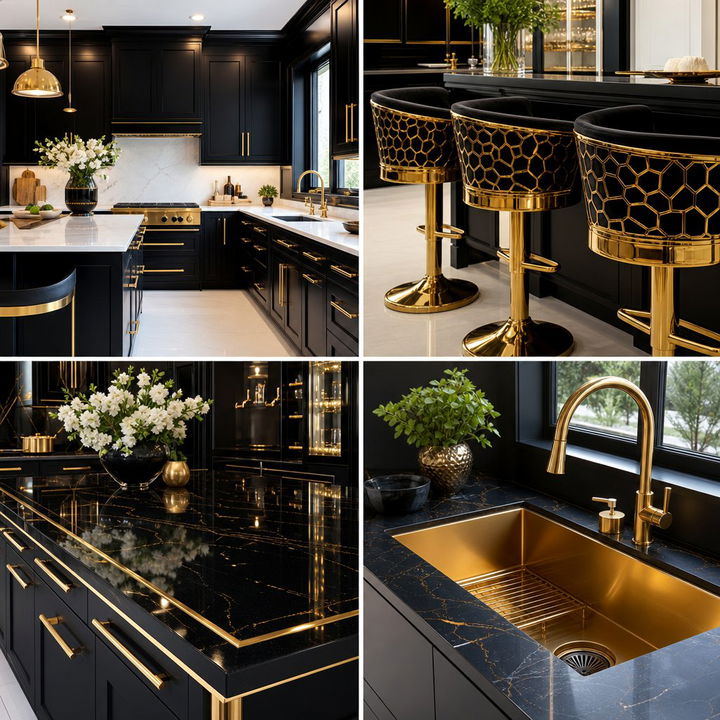 22 Black & Gold Kitchen Ideas: Luxurious Culinary Spaces