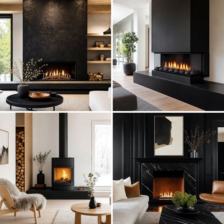 22 Bold Black Fireplace Design Ideas for Any Room