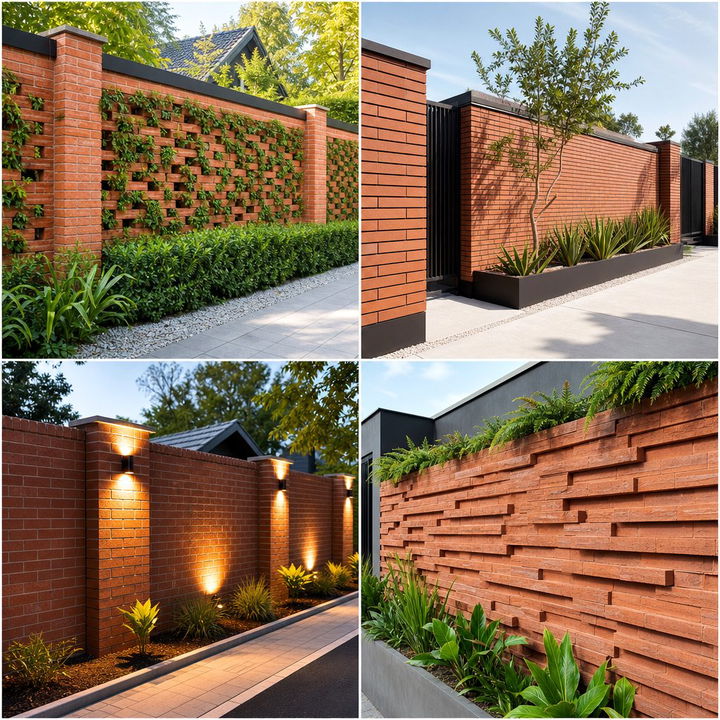 22 Brick Fence Designs for Privacy and Classic Style