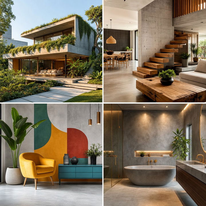 22 Concrete Floor Living Room Ideas for Modern Homes