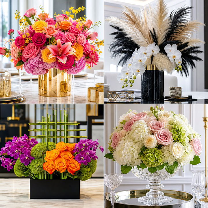 22 Luxe Black and Gold Centerpiece Decor Ideas