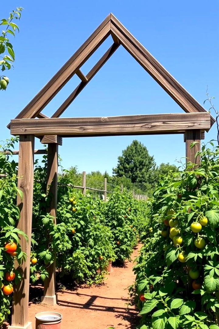 A frame Tomato Trellis Design - Practical Tomato Trellis Ideas for Healthy Gardens