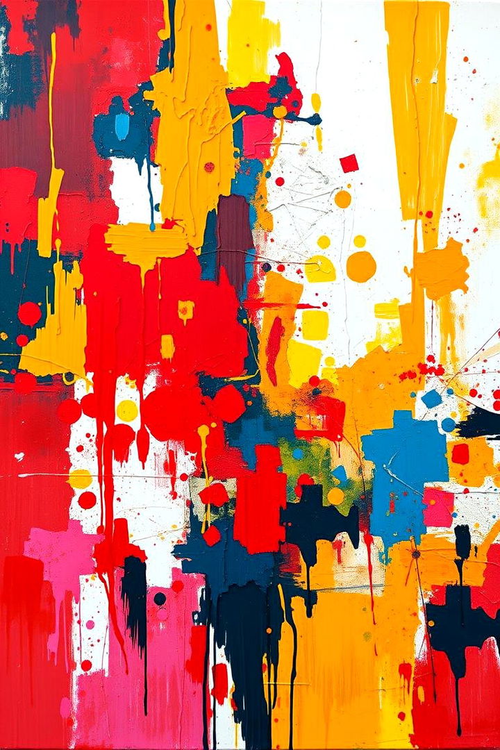 Abstract Expressionist Flourish - Bold Large Wall Art Concepts for Modern Interiors