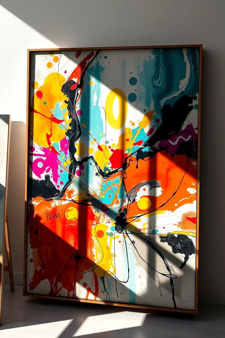 Abstract Expressionist Mirror Art - Creative Mirror Painting Ideas for Unique Wall Art Decor
