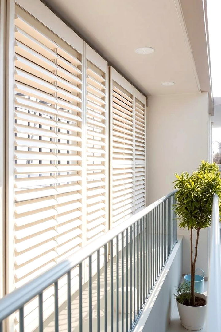 Adjustable Louvers for Versatile Shade - Balcony Shade Ideas for Cool Outdoor Relaxation