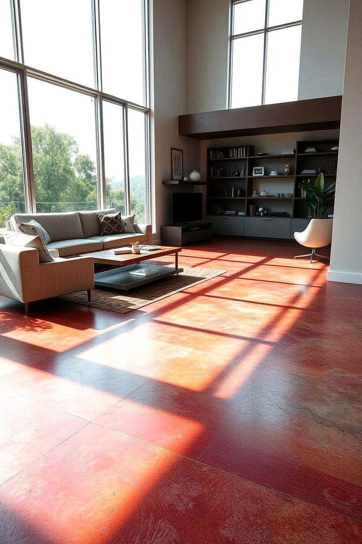 Aesthetic Appeal and Practicality - Stained Concrete Floor Ideas for Modern Interiors