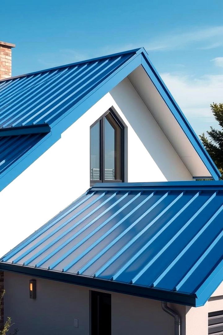 Architectural Aesthetics of Blue Metal Roofs - Houses With Blue Metal Roofs: Stylish & Durable Designs