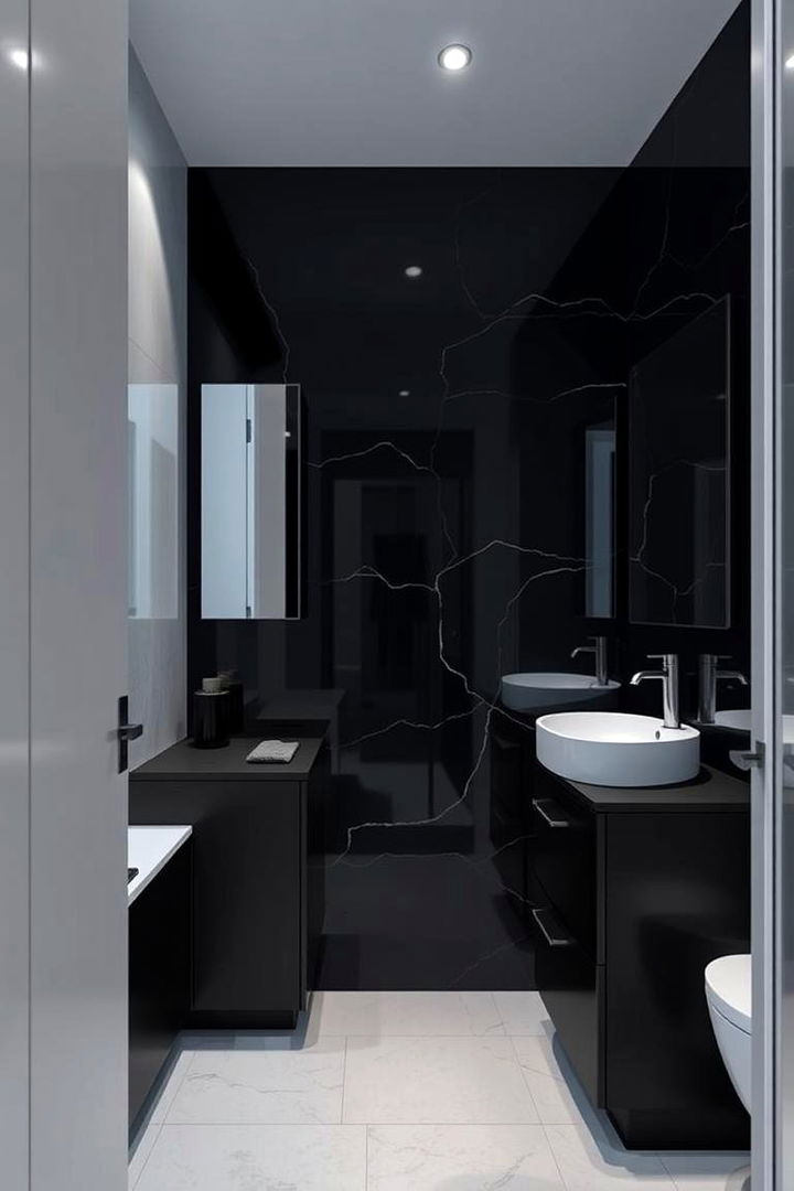 Bold Black Accents - Black & Gold Bathroom Ideas: Opulent Spa-Inspired Designs