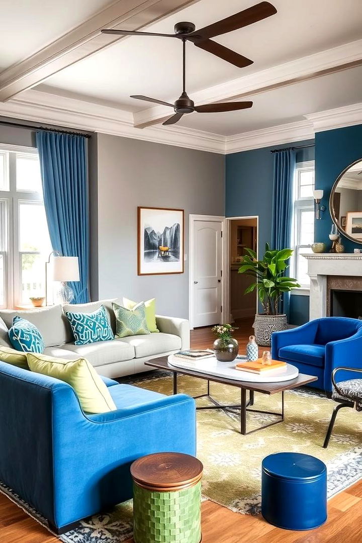Bold Blue Accents with Green Touches - Blue and Green Decor Color Combos to Try