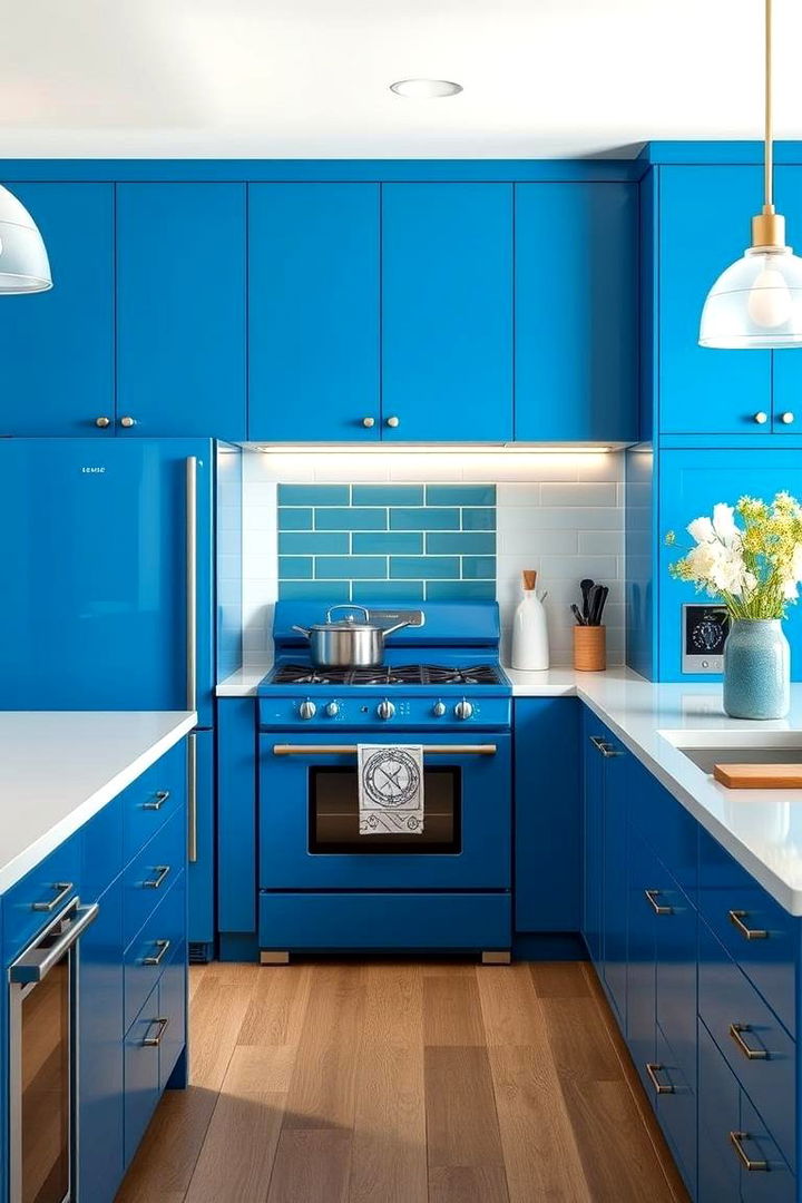 Bold Blue Appliances - Vibrant Kitchens With Colored Appliances: Bold Statement Ideas