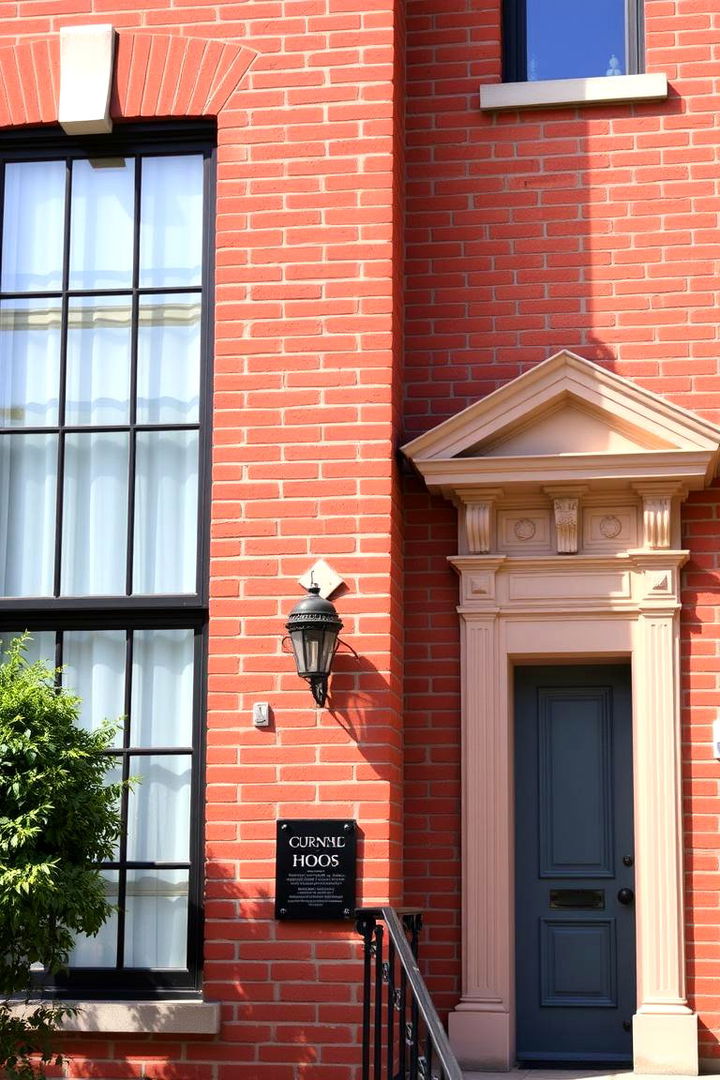 Bold Brick Red Facade - Red Home Exterior Design Ideas for Curb Appeal