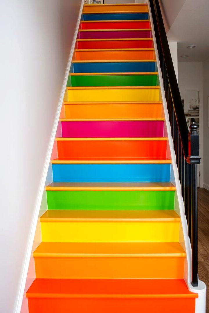 Bold Color Accents - Painted Stair Ideas to Transform Your Staircase Design