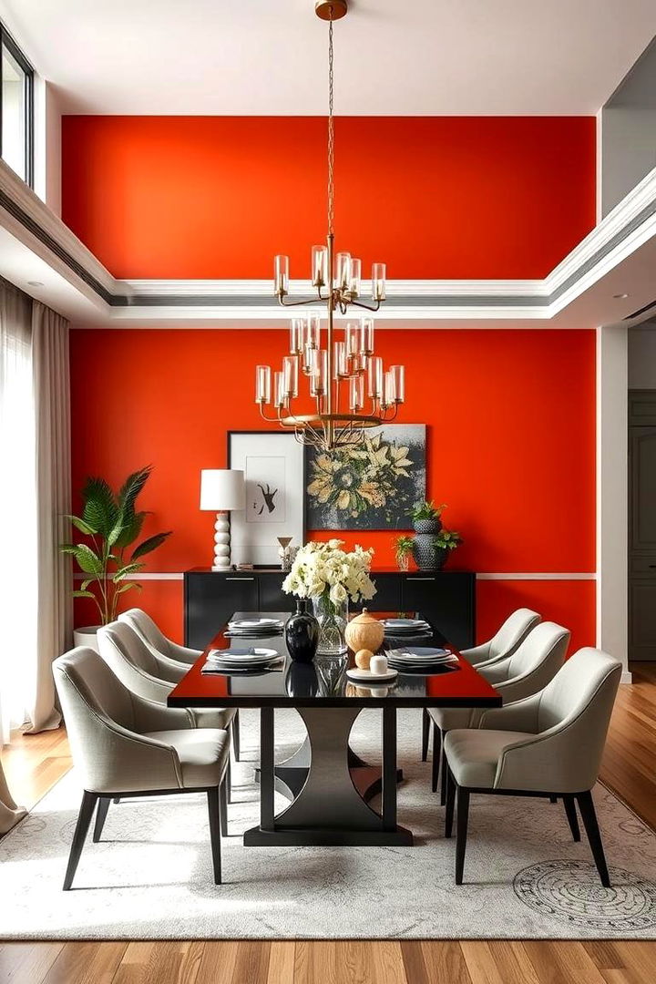 Bold Color Contrast - Dining Room Accent Wall Ideas for Bold Design