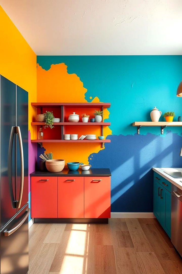 Bold Color Contrasts - Kitchen Accent Wall Ideas for Bold & Subtle Styles