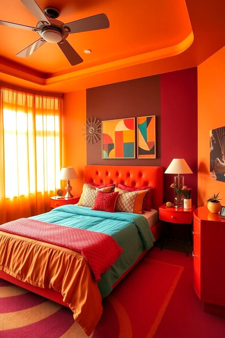 Bold Color Palettes - Retro 70s Bedroom Decor Ideas to Revive Vintage Charm