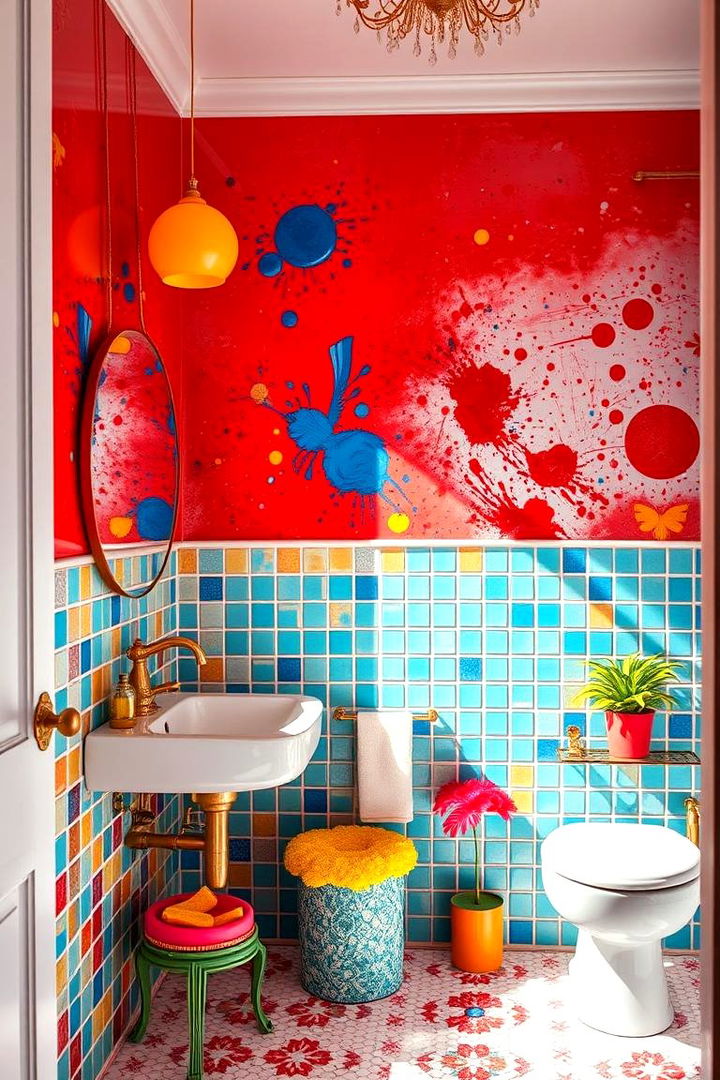 Bold Color Palettes - Maximalist Bathroom Ideas: Opulent Tiles & Bold Accents