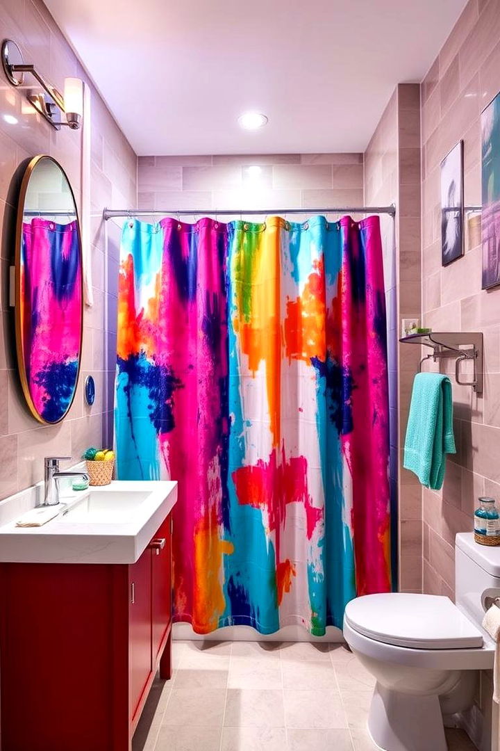 Bold Color Statements - Shower Curtain Ideas to Refresh Your Bathroom Decor