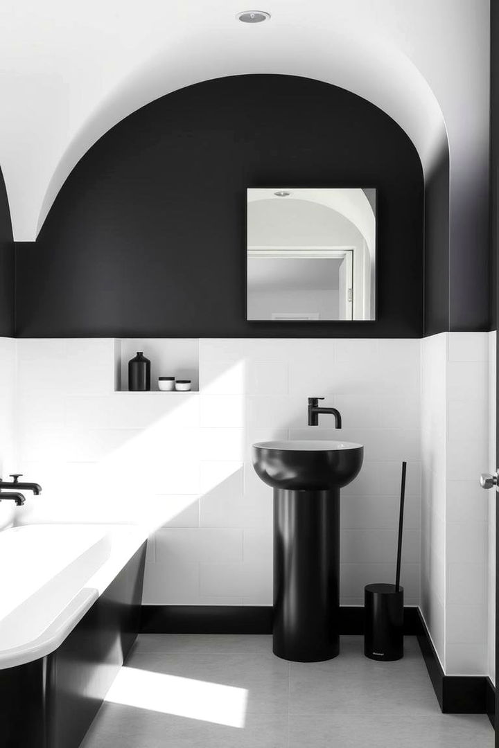 Bold Contrast Design - Black & White Bathroom Ideas: Timeless Design Inspirations
