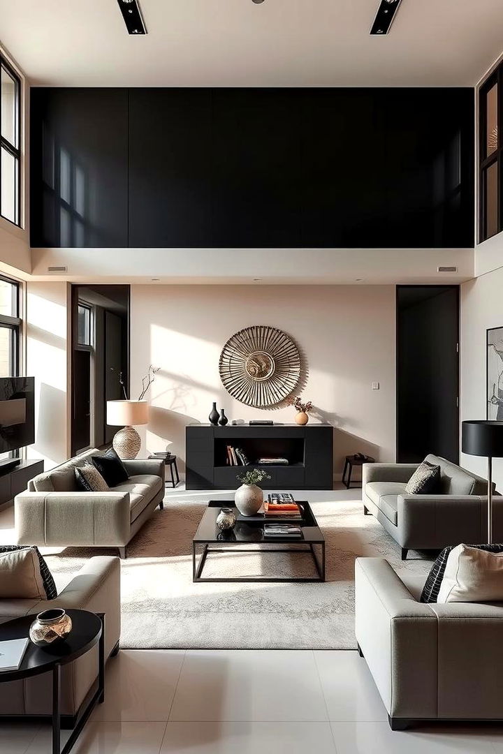 Bold Contrast Styling - Black and Beige Living Room Ideas for Cozy Elegance