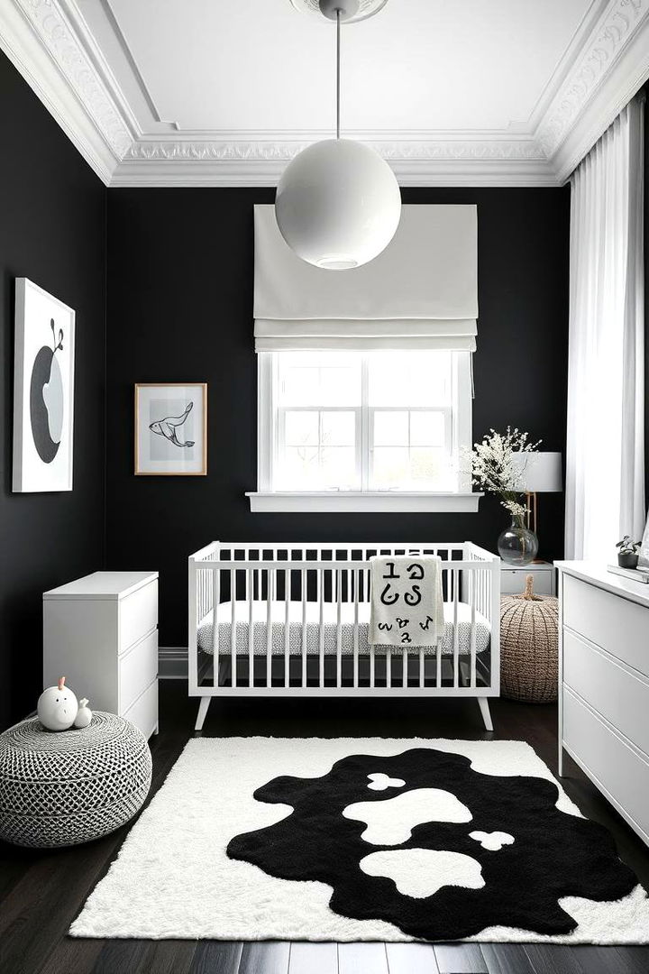 Bold Contrast Walls - Adorable Black and White Nursery Decor Concepts