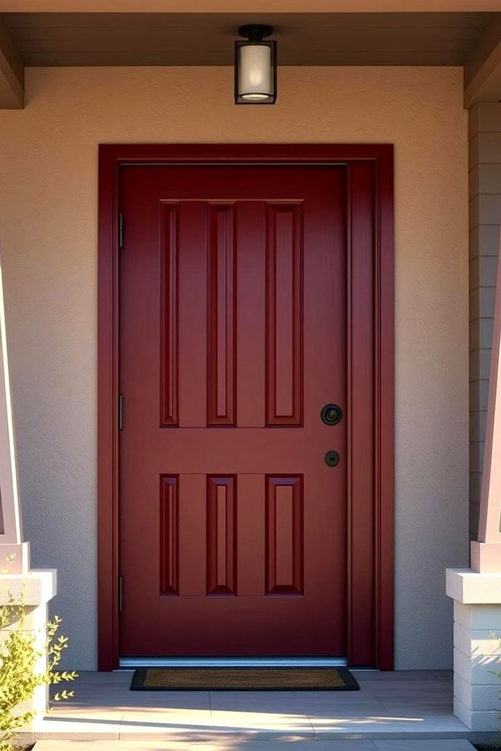 Bold Entrance Statement - Dark Red Front Door Ideas to Elevate Your Home’s Exterior