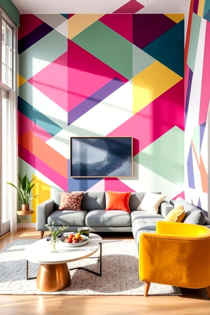 Bold Geometric Patterns - Living Room Wallpaper Ideas for Bold Interior Statements
