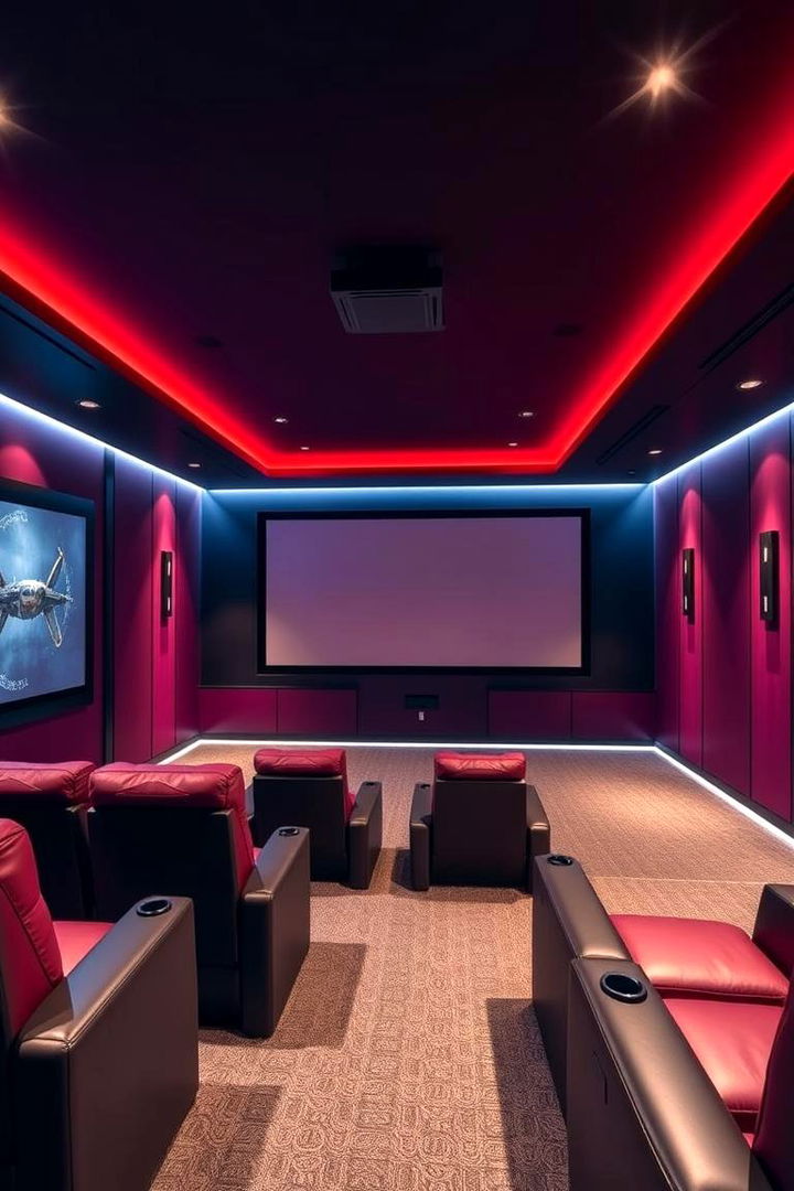 Bold Impact Colors - Home Theater Paint Color Ideas for Immersive Movie Nights