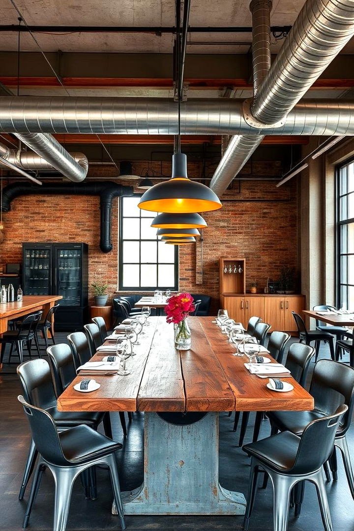 Bold Industrial Accents - Masculine Dining Room Ideas: Industrial & Dark Tones