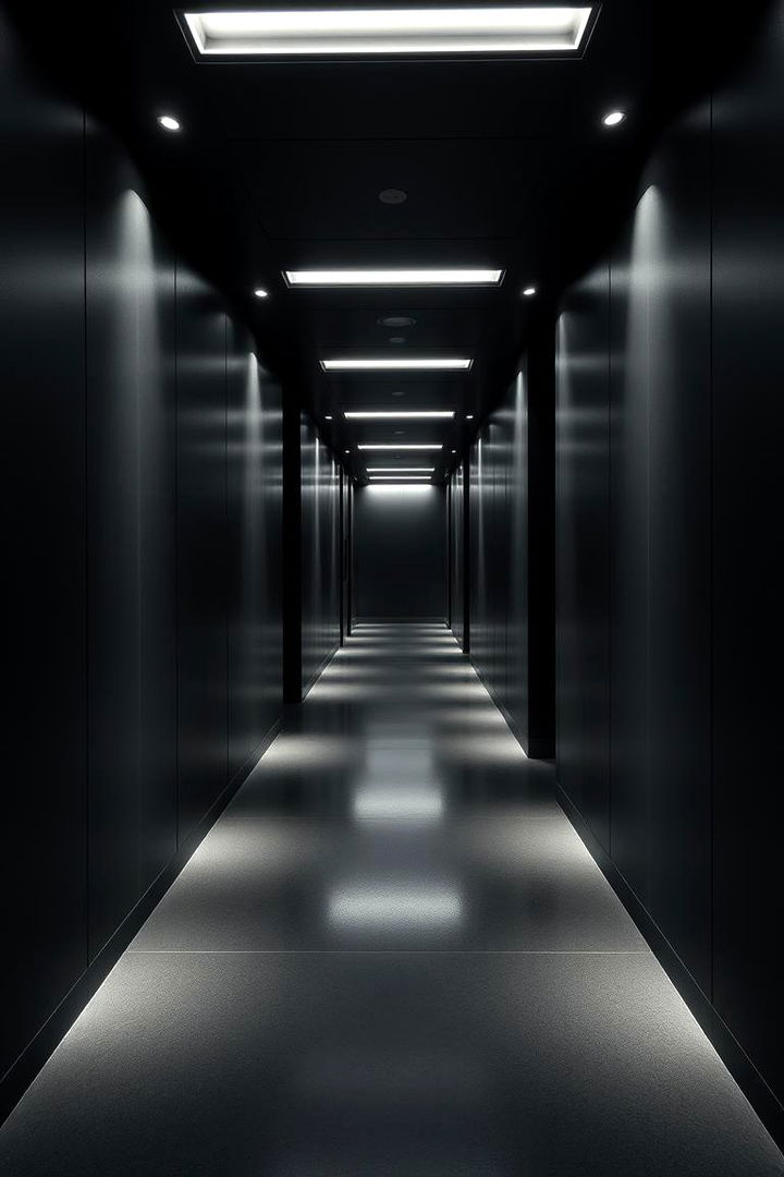 Bold Lighting Accents - Dark Hallway Ideas to Create a Striking First Impression