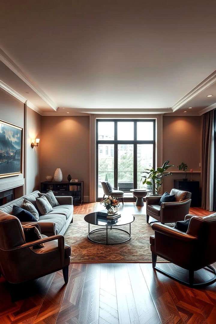 Bold Living Room Elegance - Black & Brown Interior Design Ideas for Bold Contrast
