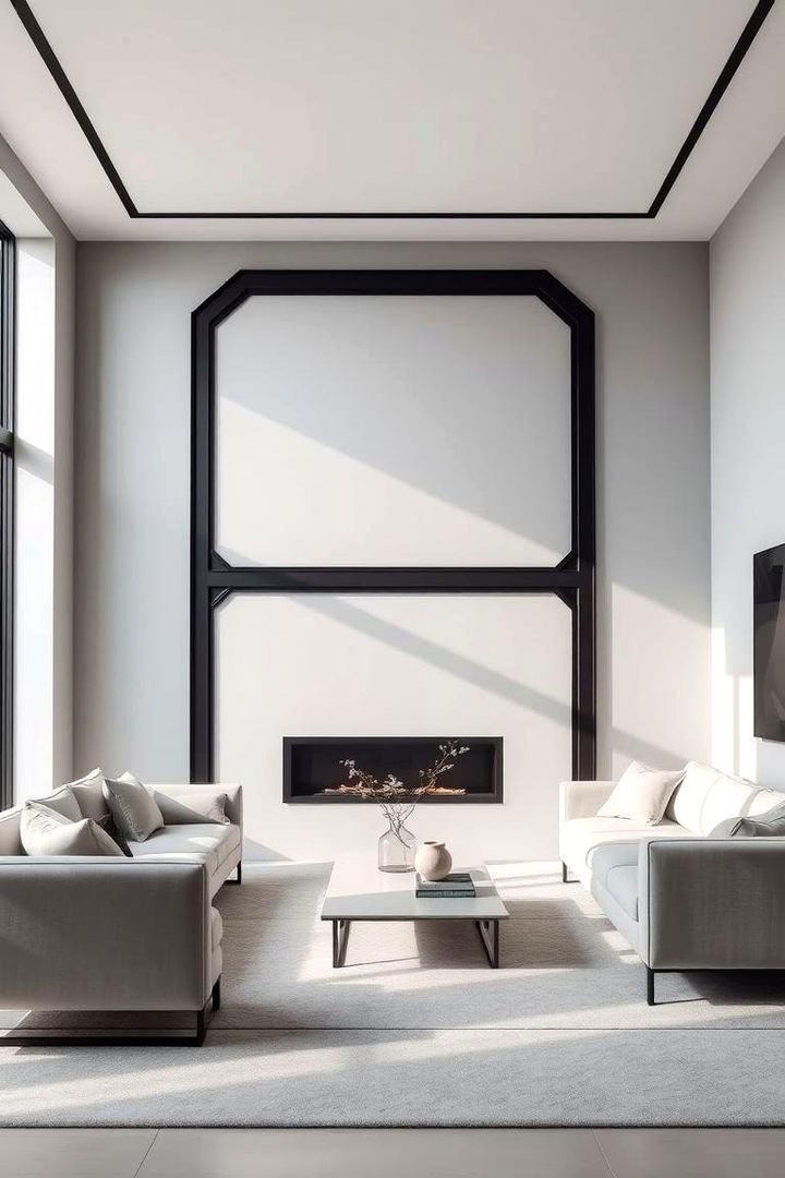Bold Minimalist Statement - Grey & Black Living Room Ideas for Bold Contrast