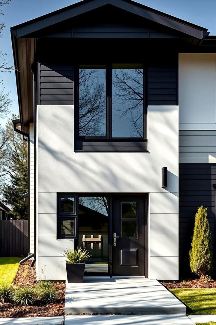 Bold Monochrome Facade - Elegant Black and White House Exterior Design Concepts