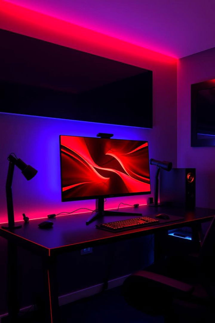 Bold Red Accent Monitor Setup - Red & Black Gaming Setup Ideas for Bold Gamers