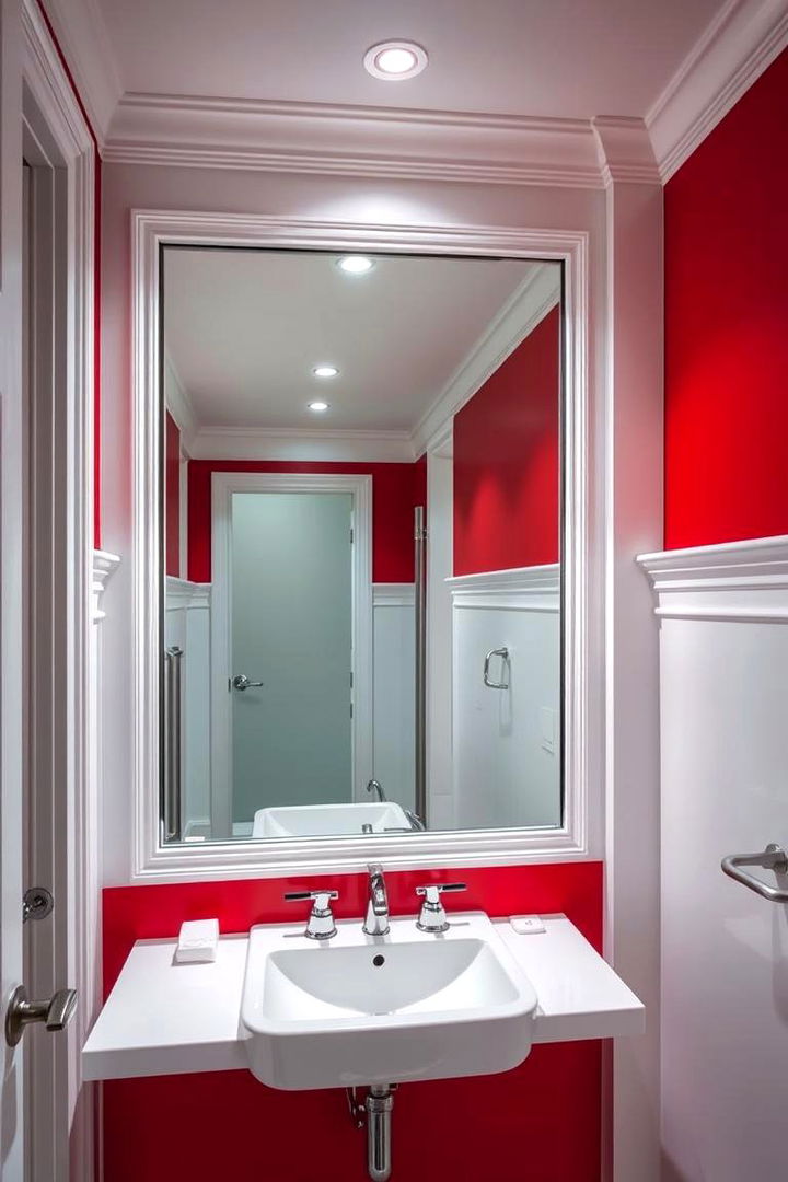 Bold Red Accent Walls - Striking Red Bathroom Ideas for Dramatic Flair
