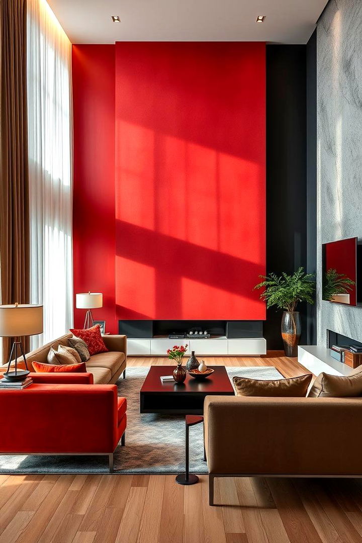 Bold Red Accent Walls - Bold Red Living Room Ideas for Vibrant Spaces