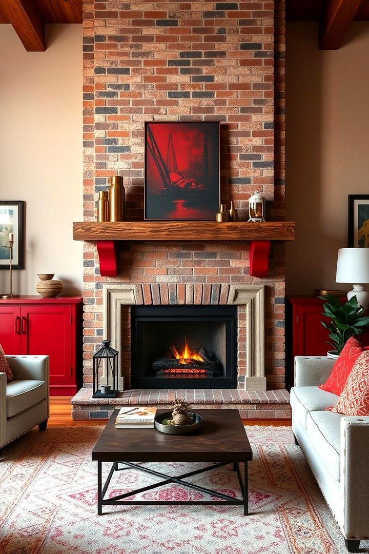 Bold Red Finishes - Fresh Fireplace Paint Ideas to Transform Your Hearth